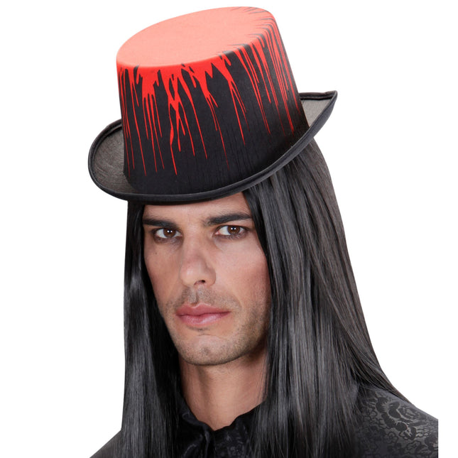 Cappello di Halloween nero che gocciola sangue