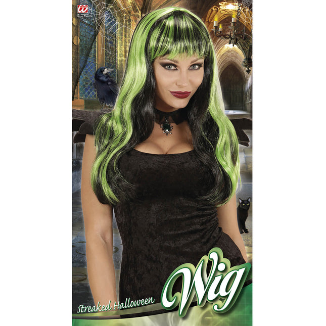 Parrucca di Halloween nero verde