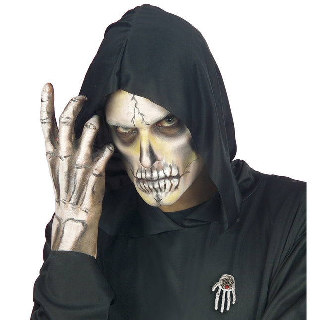Spilla di Halloween Mano di scheletro