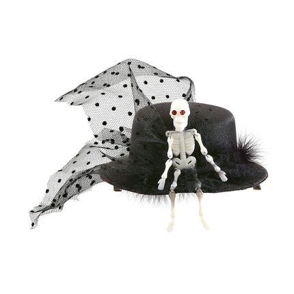 Scheletro con cappello di Halloween