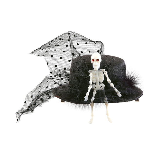 Scheletro con cappello di Halloween