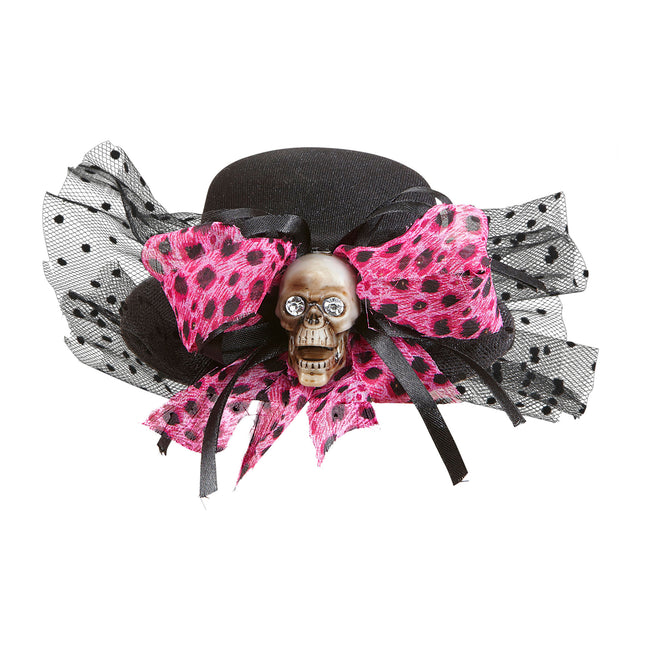 Cappello di Halloween con teschio e fiocco