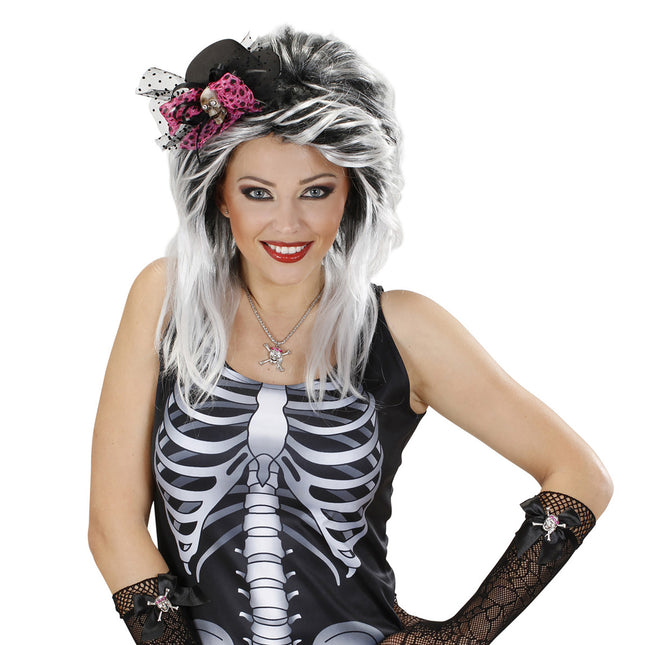 Cappello di Halloween con teschio e fiocco
