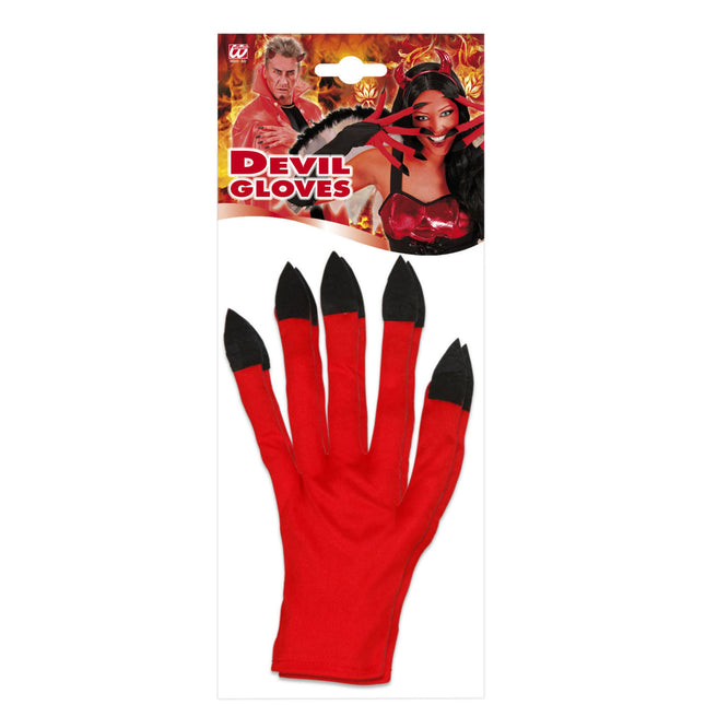 Guanti di Halloween Rosso Nero Diavolo