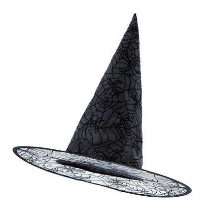 Cappello da strega di Halloween nero glitterato