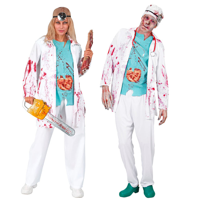 Costume di Halloween da medico zombie