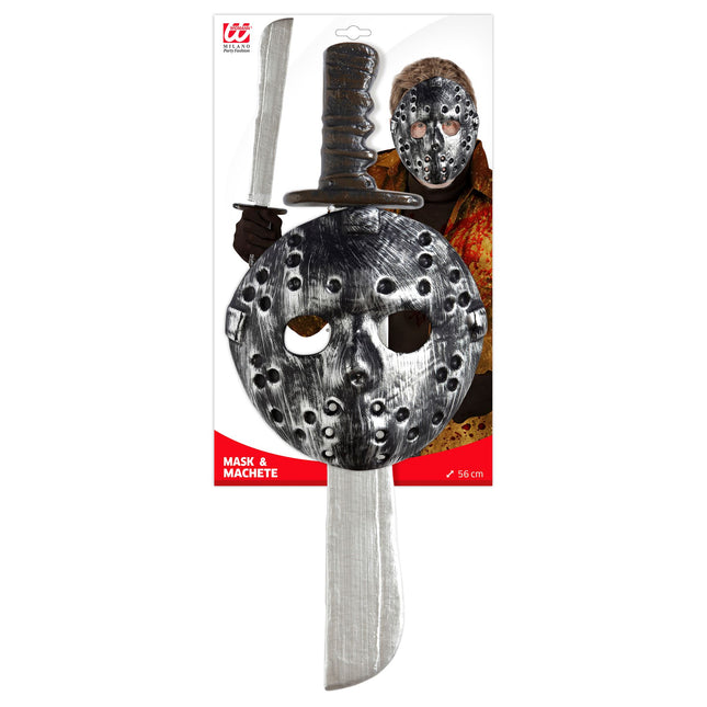 Set di accessori per Halloween Maschera e Machette 2 pezzi