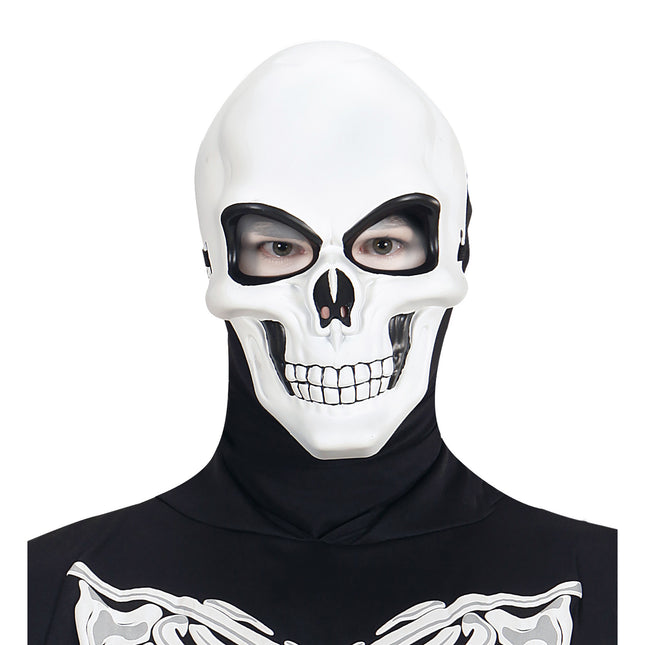Maschera di Halloween Teschio Bianco Nero