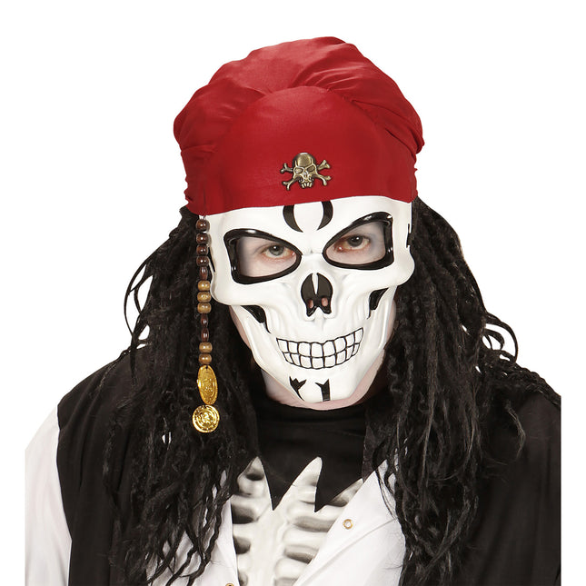 Maschera di Halloween Teschio Pirata 3 pezzi
