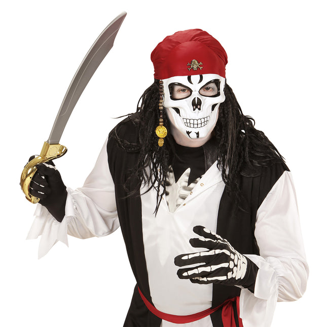 Maschera di Halloween Teschio Pirata 3 pezzi