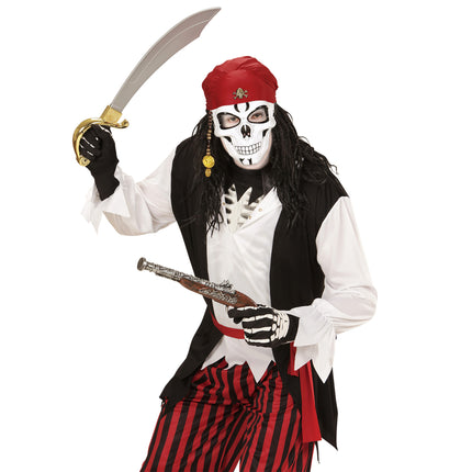 Maschera di Halloween Teschio Pirata 3 pezzi