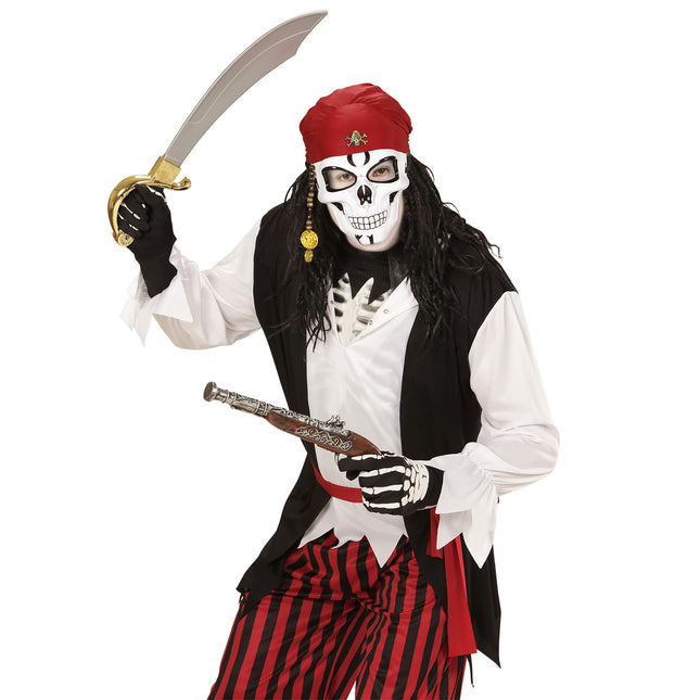 Maschera di Halloween Teschio Pirata 3 pezzi
