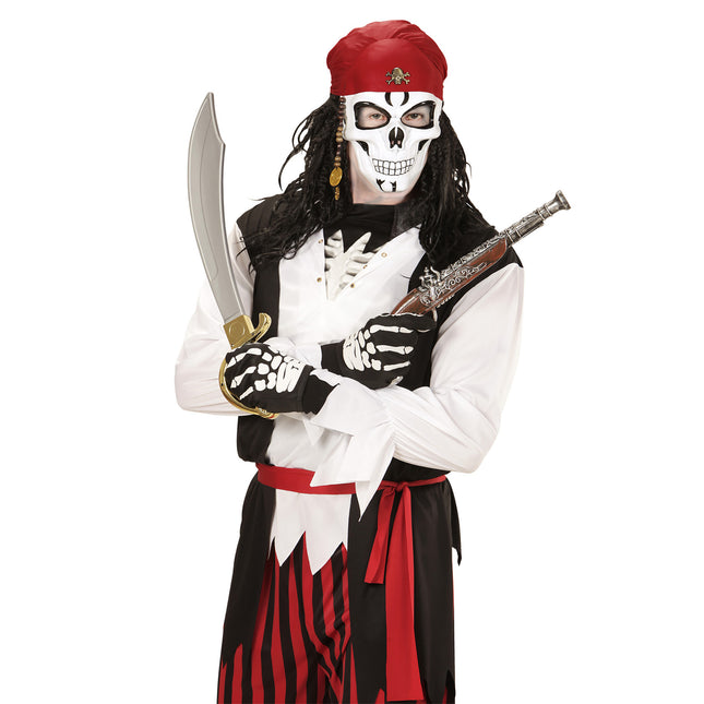 Maschera di Halloween Teschio Pirata 3 pezzi