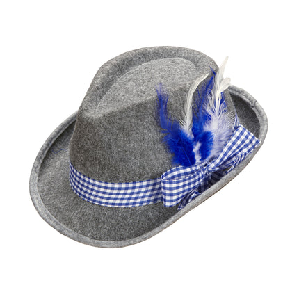 Cappello Tiroler Oktoberfest con piume blu