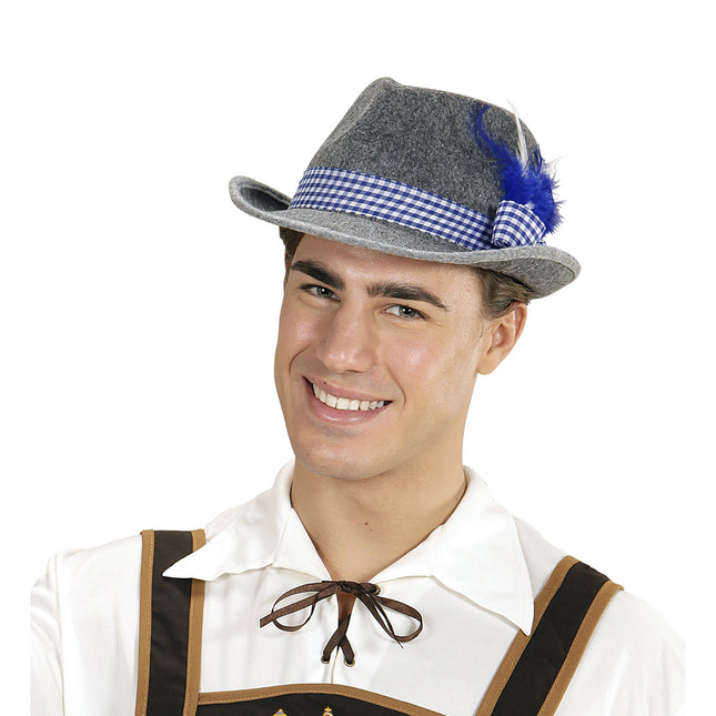 FEDORA BAVARESE CON PIUME BLU