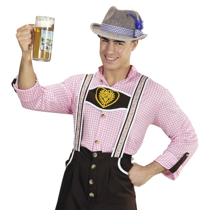 Cappello Tiroler Oktoberfest con piume blu