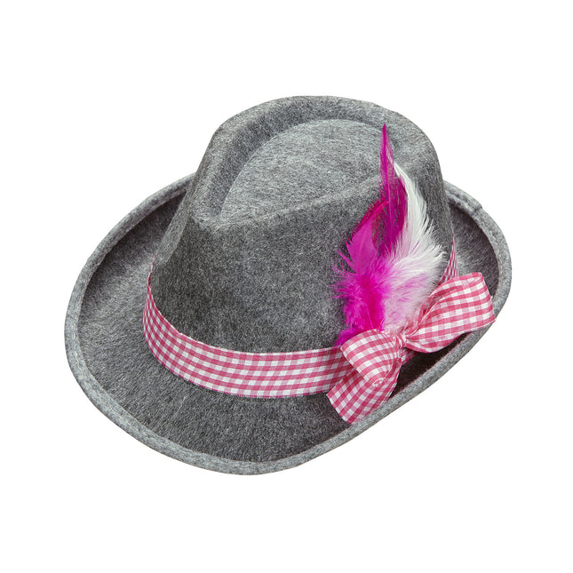 FEDORA BAVARESE CON PIUME ROSA