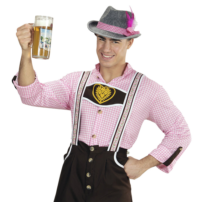 FEDORA BAVARESE CON PIUME ROSA