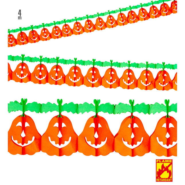 Ghirlanda di zucche di Halloween 4m