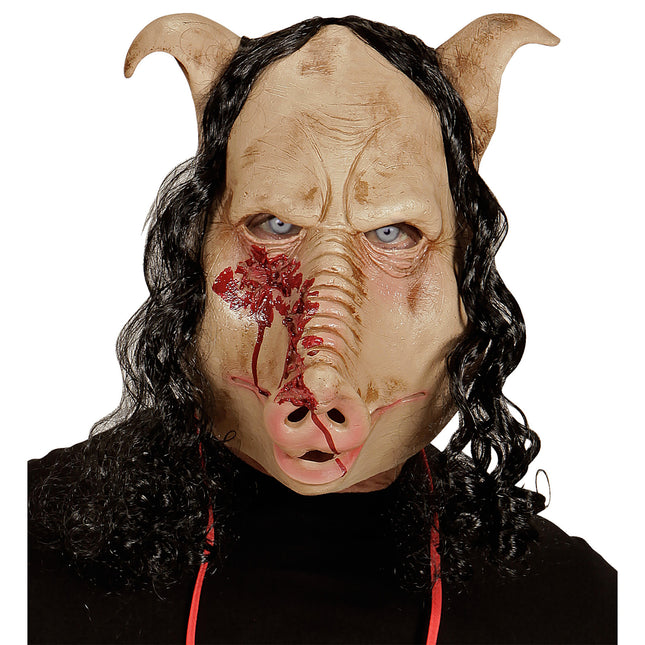 Maschera di Halloween Maiale Beige