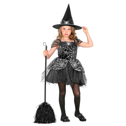 Costume da strega Nero Argento Ragazza Ragno