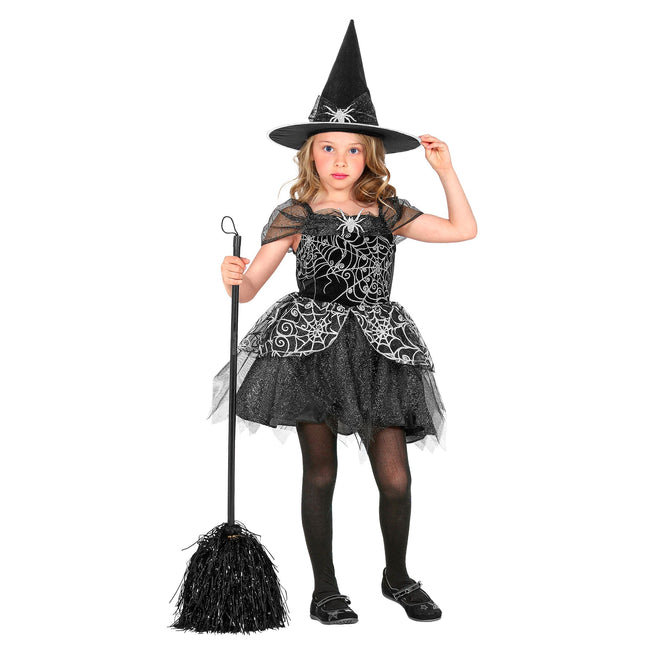 Costume da strega Nero Argento Ragazza Ragno