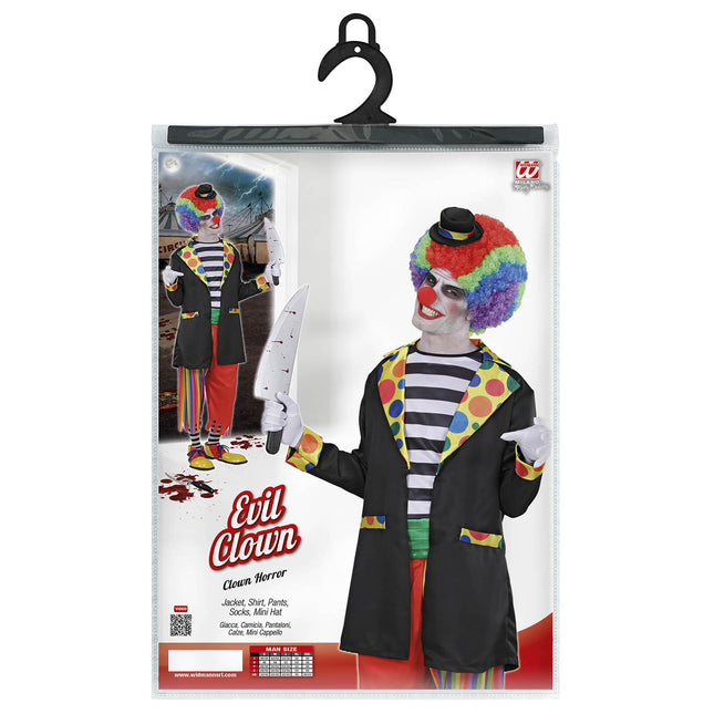 Abito da clown uomo 5 pezzi