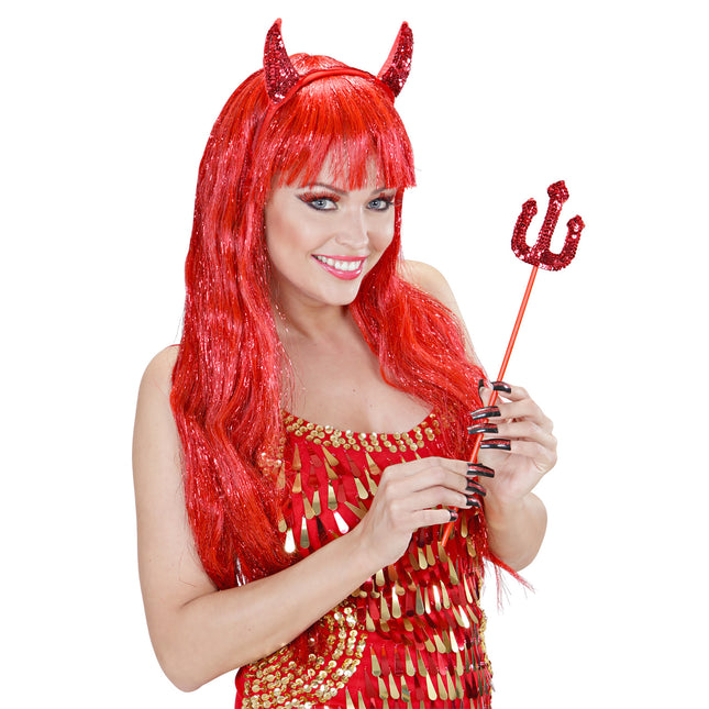 SET DI CIGLIA ROSSE CON 10 UNGHIE GLITTERATE