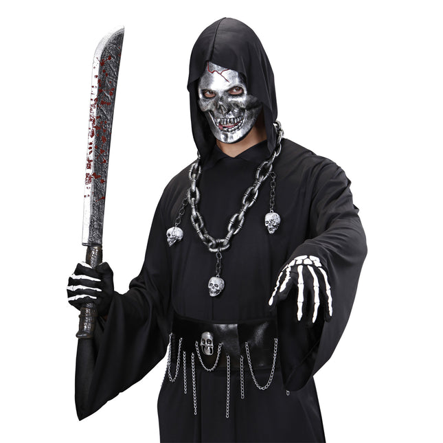 Maschera di Halloween Teschio Grigio Ferro