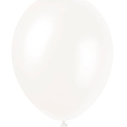 12" Palloncini perlati Premium, 8ct - Bianco iridescente
