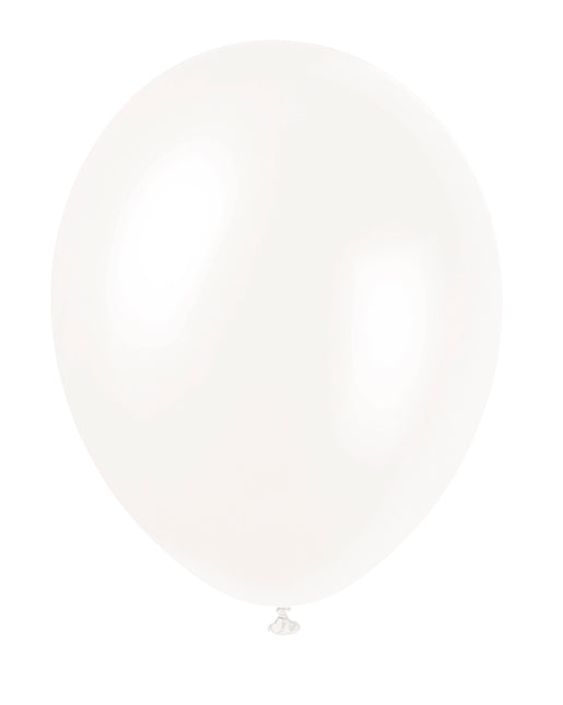 12" Palloncini perlati Premium, 8ct - Bianco iridescente
