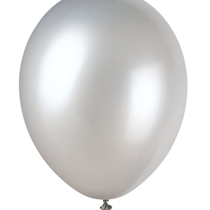 12" Palloncini perlati premium, 8ct - Argento brillante