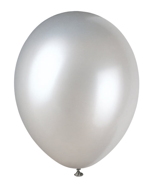 12" Palloncini perlati premium, 8ct - Argento brillante