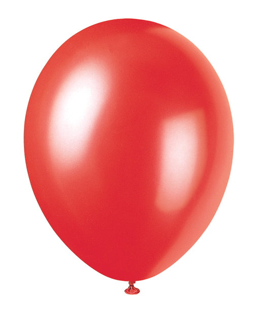 12" Palloncini premium perlati, 8ct - Rosso fuoco