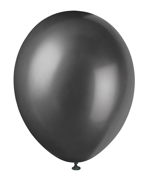 12" Palloncini perlati premium, 8ct - Nero inchiostro