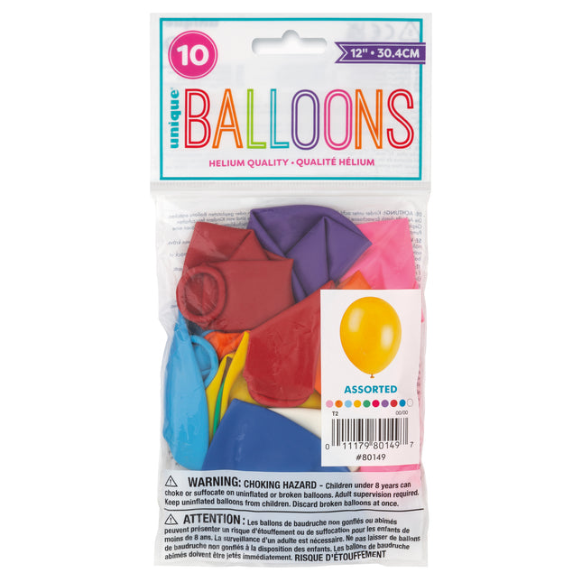12" Palloncini in lattice premium, 10ct - Primario assortito