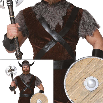 Costume da vichingo marrone grigio uomo