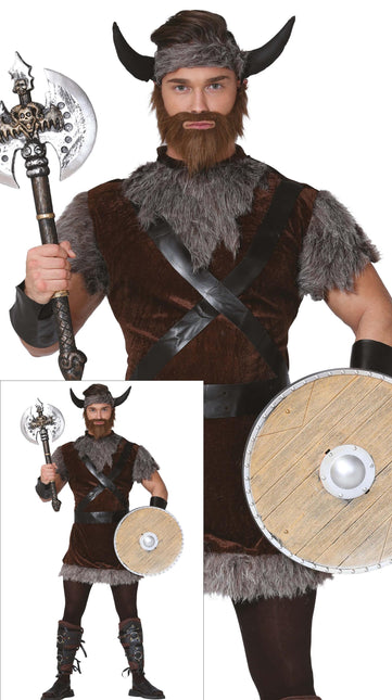 Costume da vichingo marrone grigio uomo