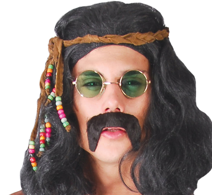 Costume Hippie 60S Uomo Marrone Bianco
