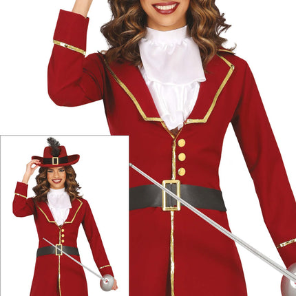 Costume da pirata rosso bordeaux da donna