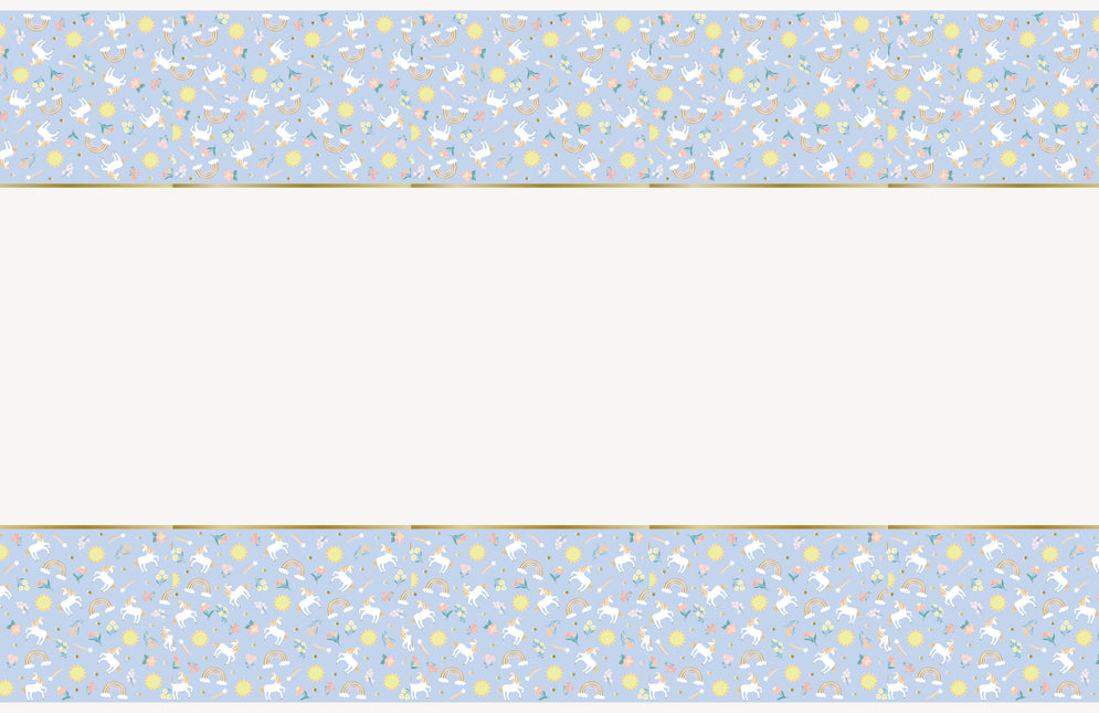 Copri tavola rettangolare in plastica Dainty Unicorn 54" x 84"