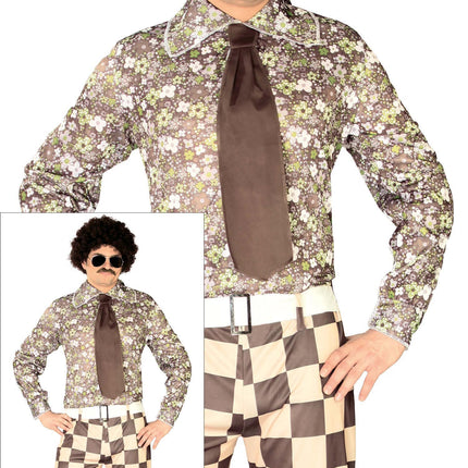 Costume Disco 70S Uomo Marrone