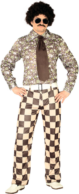 Costume Disco 70S Uomo Marrone