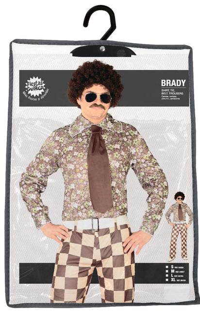 Costume Disco 70S Uomo Marrone