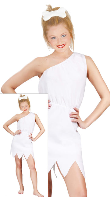 Costume da Cavernicolo Donna Bianco