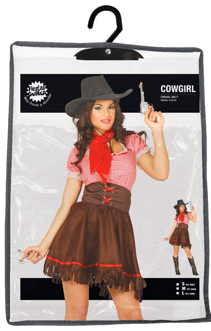Abito da cowgirl marrone da donna