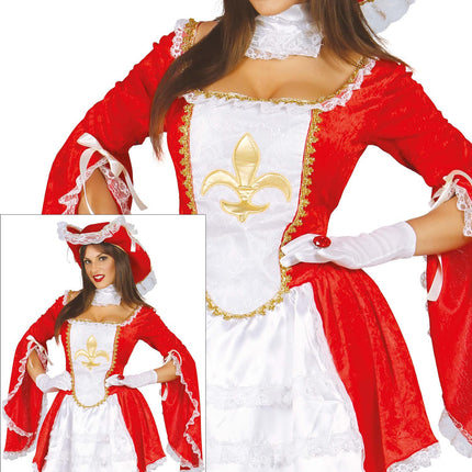Costume da moschettiere rosso bianco