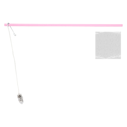 Lanterna a bastone con luce LED rosa con adesivi fosforescenti in legno 40 cm
