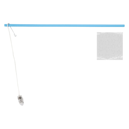 Lanterna a bastone con luce LED blu con adesivi fosforescenti in legno 40 cm