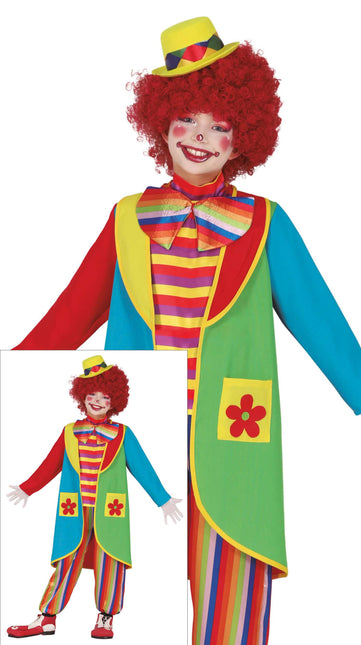 Costume da clown colorato per bambino